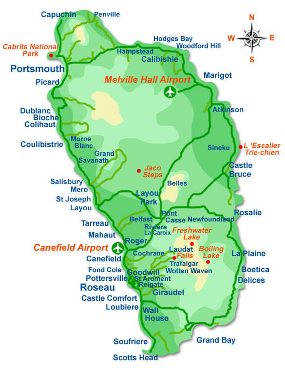 Dominica country Map
